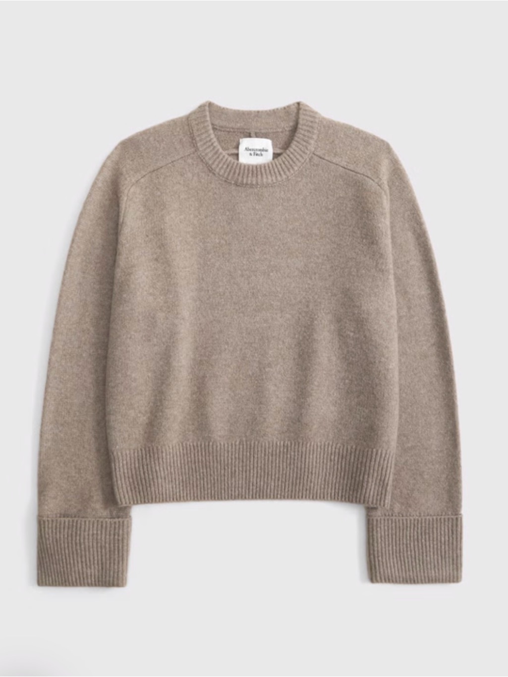 Abercrombie & Fitch Madeline Crewneck Pullover Sweater In Taupe - Size M